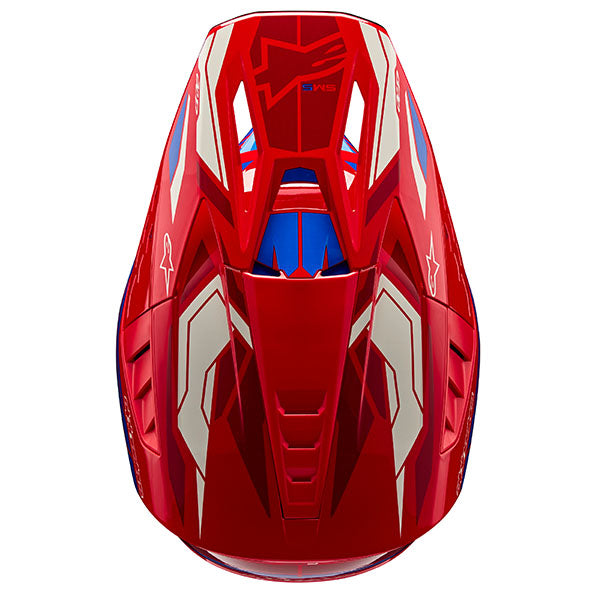 Black/White/Bright Red Glossy product view, lightweight off‑road motorcycle helmet with ventilation and impact protection