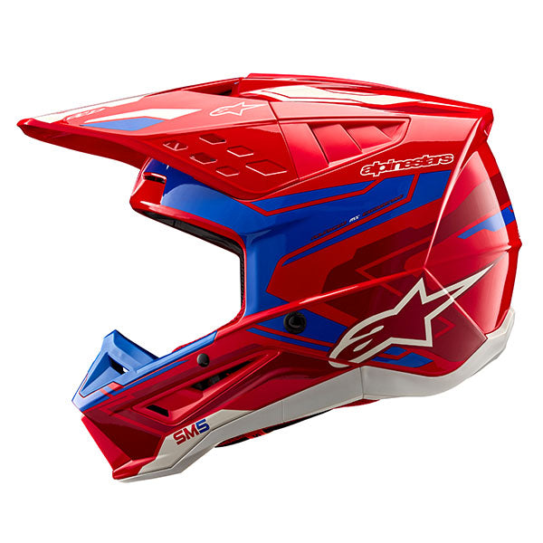 Black/Yellow Fluo/Bright Red Glossy product view, lightweight off‑road motorcycle helmet with ventilation and impact protection