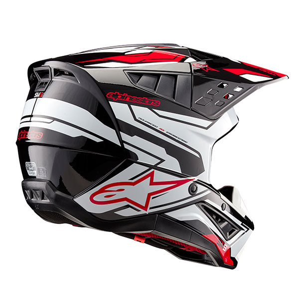 Black/Yellow Fluo/Bright Red Glossy product view, lightweight off‑road motorcycle helmet with ventilation and impact protection