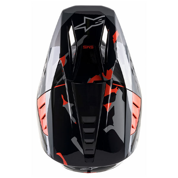 Black/Anthracite/Camo product view, lightweight off‑road motorcycle helmet with ventilation and impact protection