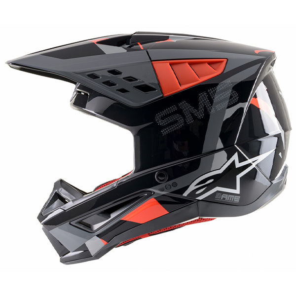 Black/Anthracite/Camo product view, lightweight off‑road motorcycle helmet with ventilation and impact protection