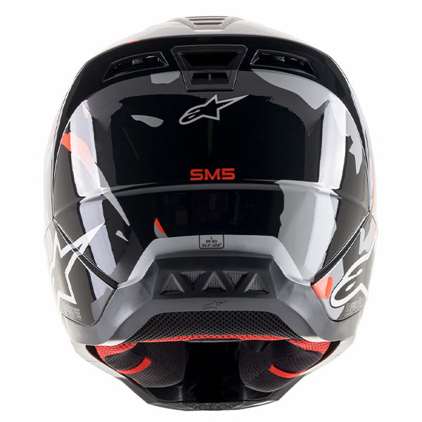 Black/Anthracite/Camo product view, lightweight off‑road motorcycle helmet with ventilation and impact protection