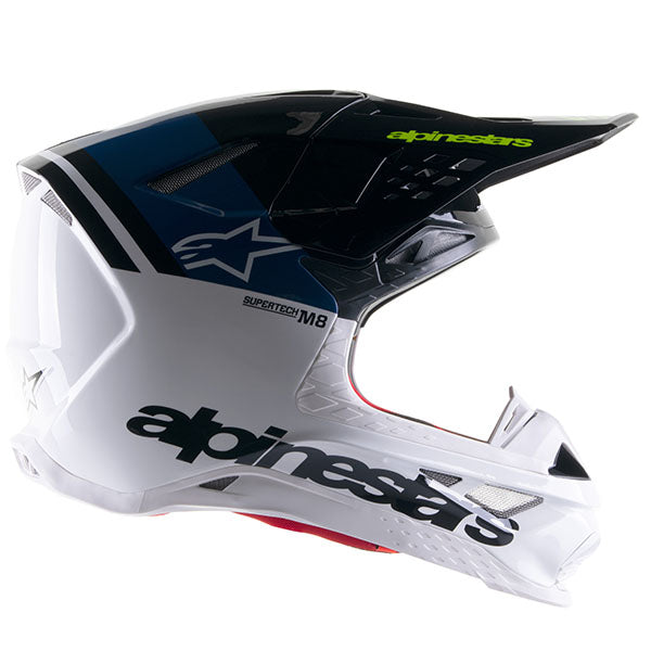 Black / White product view, lightweight off‑road motorcycle helmet with ventilation and impact protection