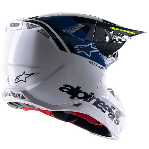Black / White product view, lightweight off‑road motorcycle helmet with ventilation and impact protection