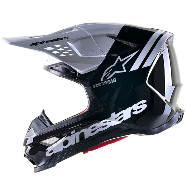 Black / Neon Red product view, lightweight off‑road motorcycle helmet with ventilation and impact protection