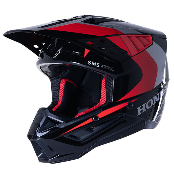 Black/Red product view, lightweight off‑road motorcycle helmet with ventilation and impact protection