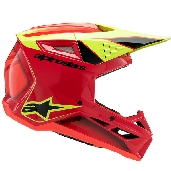 product view, lightweight off‑road motorcycle helmet with ventilation and impact protection