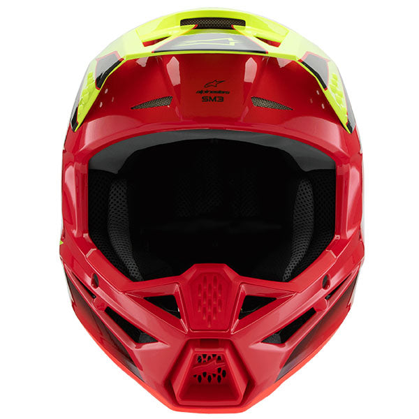 product view, lightweight off‑road motorcycle helmet with ventilation and impact protection