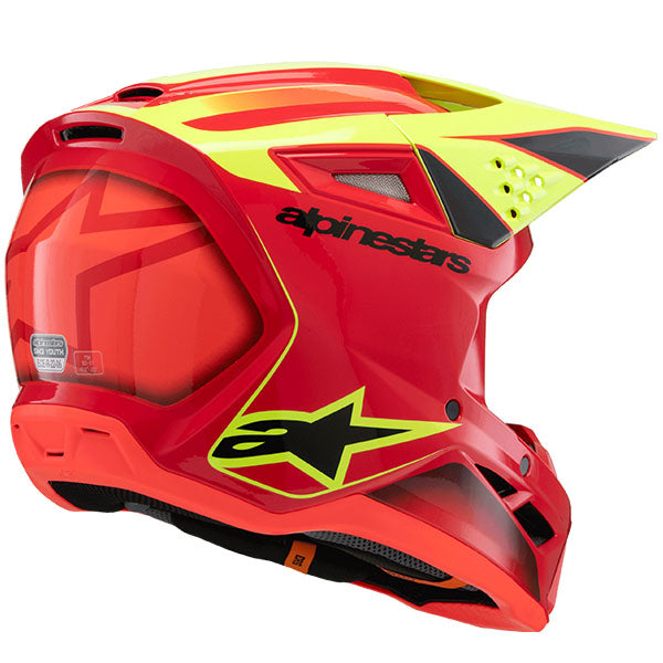 product view, lightweight off‑road motorcycle helmet with ventilation and impact protection
