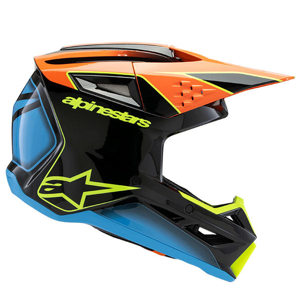 Red/Yellow/Black product view, lightweight off‑road motorcycle helmet with ventilation and impact protection