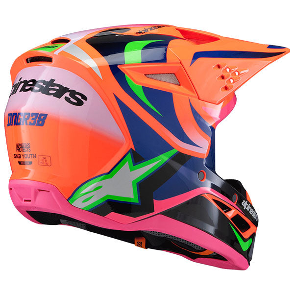 product view, lightweight off‑road motorcycle helmet with ventilation and impact protection