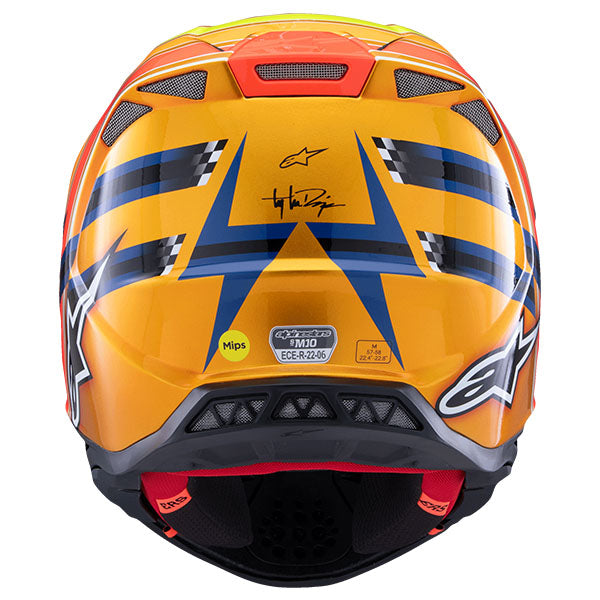 Dark Blue/Orange/Yellow/Red product view, lightweight off‑road motorcycle helmet with ventilation and impact protection