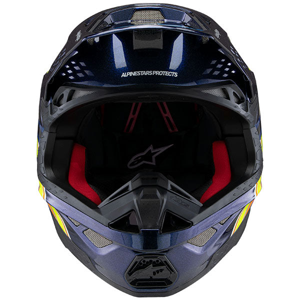 Dark Blue/Orange/Yellow/Red product view, lightweight off‑road motorcycle helmet with ventilation and impact protection