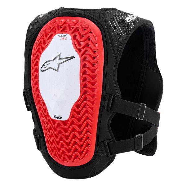 Studio photo on a white background of Alpinestars 2701152 TechAir MX Airbag System ChstPro white 2, showing overall shape, materials, and visible design details