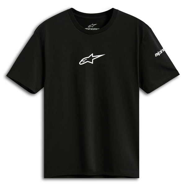 Crisp studio image on a white background of Alpinestars Frontal CSF Tee; showing tee fit, printed graphics, and crew neckline; SKU 482-76405S