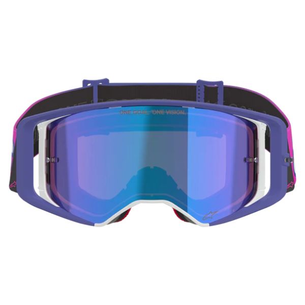 26013936, Alpinestars, Supertech Vision Vista Goggles, Black, Mirror Gold, Purple Fluo/Pink, Mirror Blue product photo