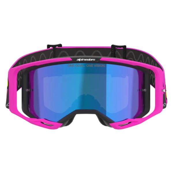 26013941, Alpinestars, Vision 8 Vista Goggles, Pink Fluo/Yellow Fluo, Mirror Blue product photo