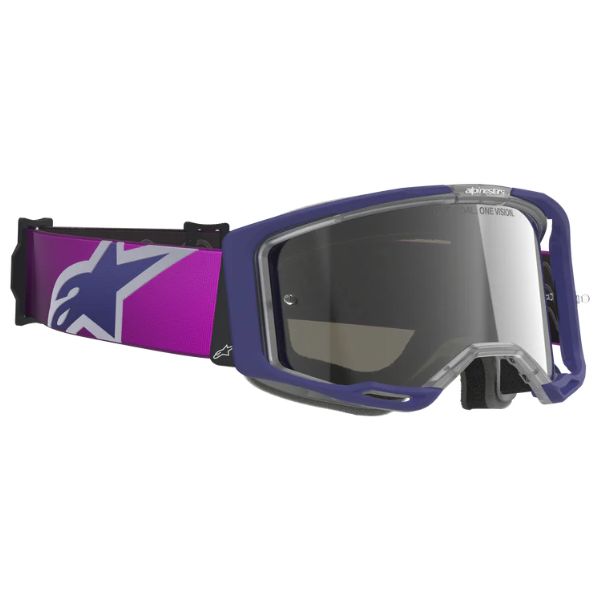 26013946, Alpinestars, Vision 8 Corp Goggles, Purple Light/Gray, Mirror Silver, Purple/Yellow Fluo, Mirror Blue product photo