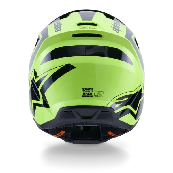 Yellow Fluo/Black Glossy product view, lightweight off‑road motorcycle helmet with ventilation and impact protection