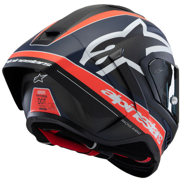Matte Black/Carbon Red Fluo/Blue product view, lightweight off‑road motorcycle helmet with ventilation and impact protection