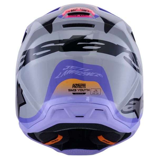 01111698, Alpinestars, S-M3 Jettson Helmet (Youth), Gray/Purple/Black Glossy, Sizes Y-SM, Y-MD, Y-LG product photo