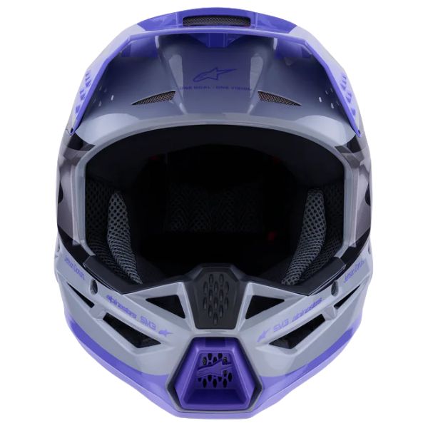 482-001942X, Alpinestars, S-M3 Jettson Helmet, Gray/Purple/Black Glossy, Sizes XS, SM, MD, LG, XL product photo