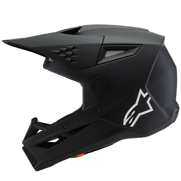 product view, lightweight off‑road motorcycle helmet with ventilation and impact protection