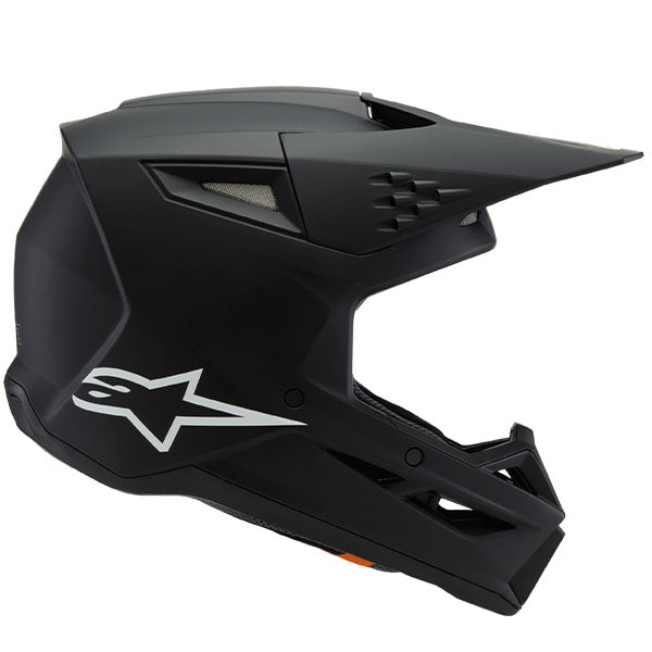 product view, lightweight off‑road motorcycle helmet with ventilation and impact protection