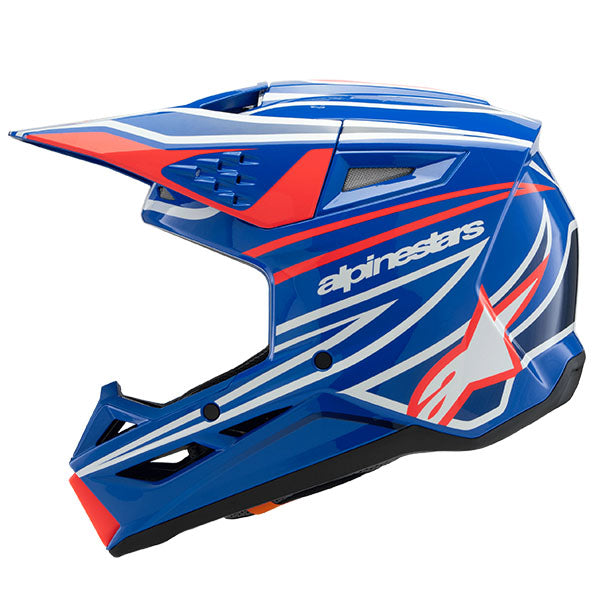 product view, lightweight off‑road motorcycle helmet with ventilation and impact protection