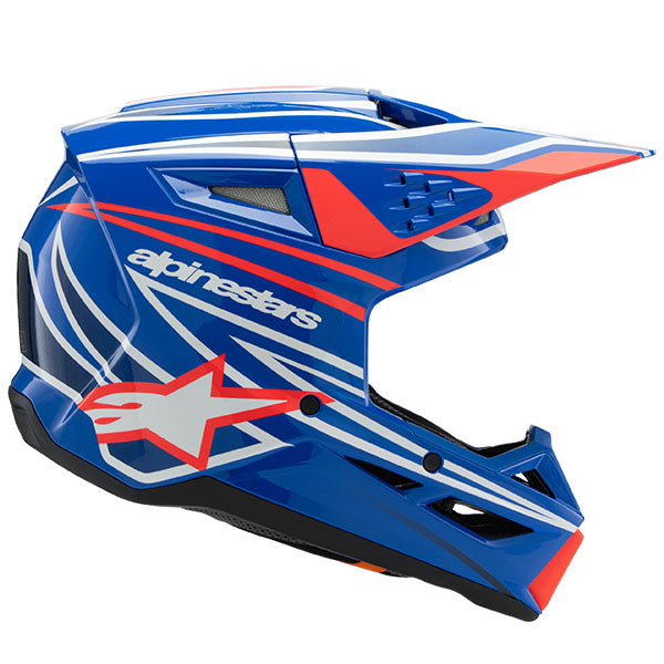 product view, lightweight off‑road motorcycle helmet with ventilation and impact protection