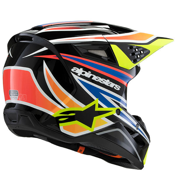 product view, lightweight off‑road motorcycle helmet with ventilation and impact protection