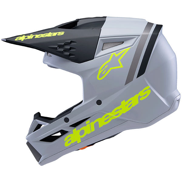 product view, lightweight off‑road motorcycle helmet with ventilation and impact protection