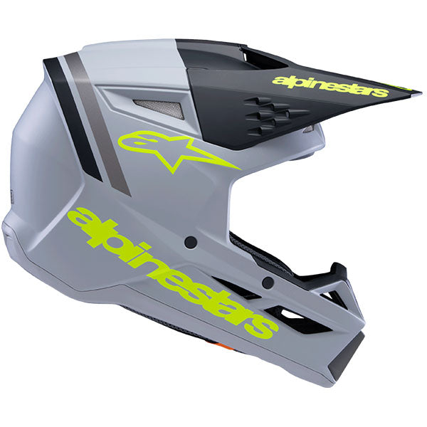 product view, lightweight off‑road motorcycle helmet with ventilation and impact protection