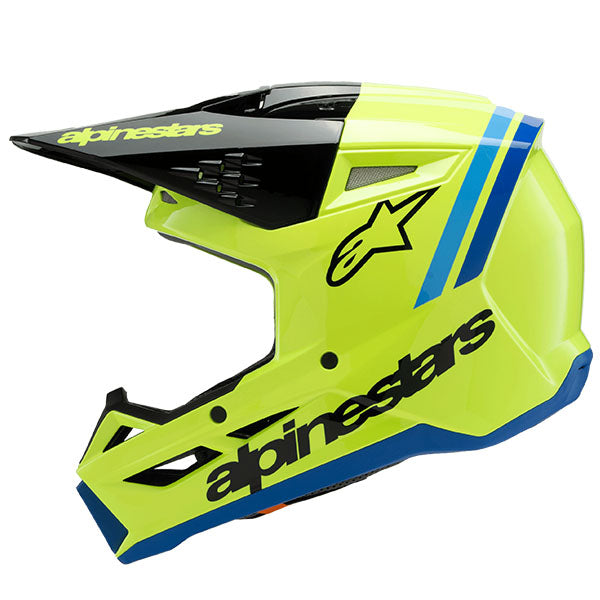 product view, lightweight off‑road motorcycle helmet with ventilation and impact protection