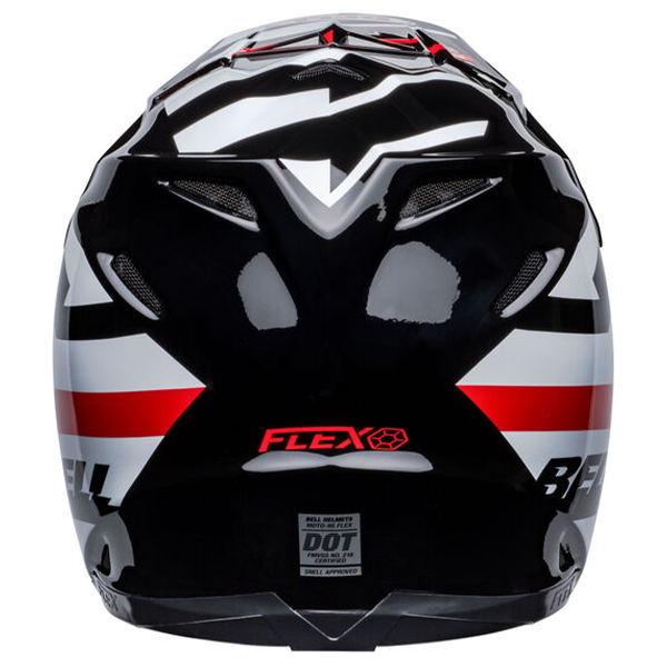 motorcycle helmet, rear view, showing aerodynamic shell design, ventilation ports, and secure retention system built for rider comfort and protection. SKU 07150247.