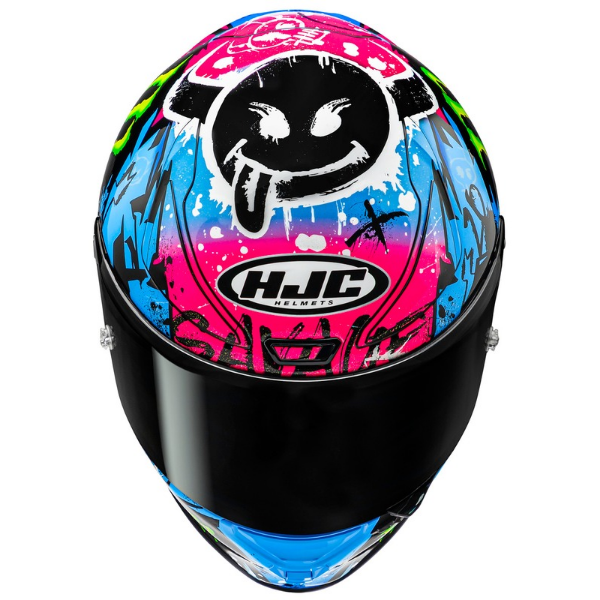 studio product photo of HJC SKU 809252806, sizes SM, MD, LG, XL for motorcycle helmet, street bike, full-face helmet, and powersports use.