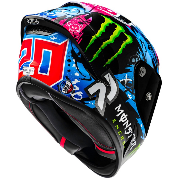 studio product photo of HJC SKU 809252807, sizes SM, MD, LG, XL for motorcycle helmet, street bike, full-face helmet, and powersports use.