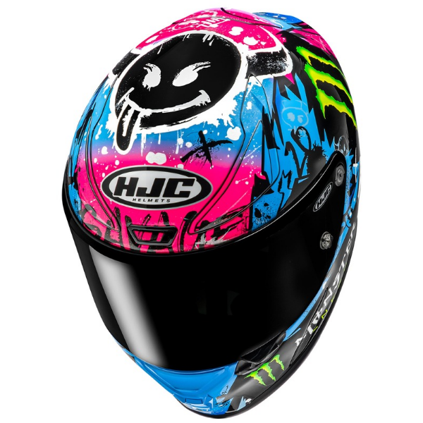 studio product photo of HJC SKU 809252805, sizes SM, MD, LG, XL for motorcycle helmet, street bike, full-face helmet, and powersports use.
