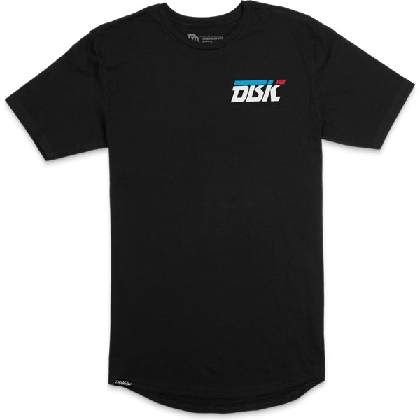 Professional studio photo of Dirt Bike Kidz Recking Crew Premium Tee; showing tee fit, printed graphics, and crew neckline; SKU 325-00012S; Colors: Black - alternate view