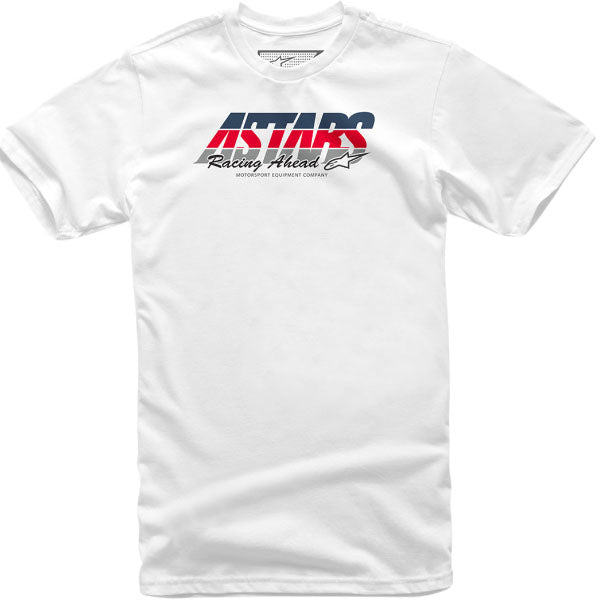 Crisp studio image on a white background of Alpinestars Split Time T-Shirt; showing tee fit, printed graphics, and crew neckline; SKU 3030207