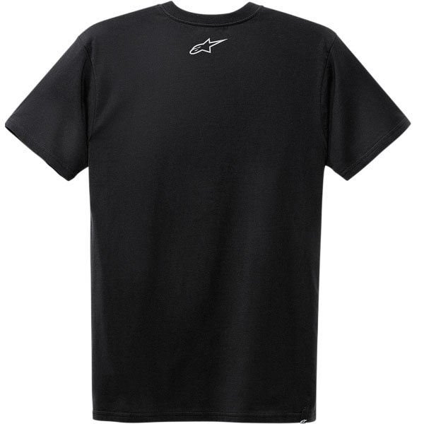 High-resolution studio image of Alpinestars Moto X T-Shirt; showing tee fit, printed graphics, and crew neckline; SKU 3030208; Sizes: M-2XL