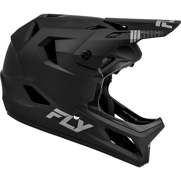 Product image of Fly Racing - Racye Solid Helmet (MTB) SKU:73-3614XS | Colors: Blk, Gry | Sizes: SM–XL | Designed for Mountain Bike, BMX and E-Bike riders | Available at BTO Sports
