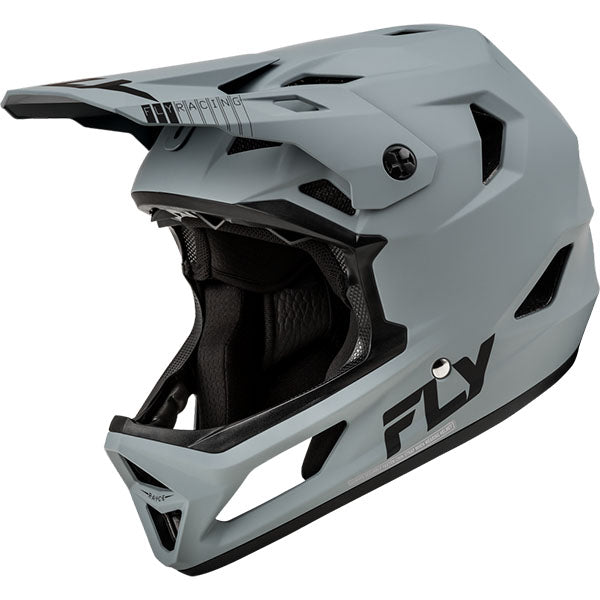 Product image of Fly Racing - Racye Solid Helmet (MTB) SKU:73-3614M | Colors: Blk, Gry | Sizes: SM–XL | Designed for Mountain Bike, BMX and E-Bike riders | Available at BTO Sports