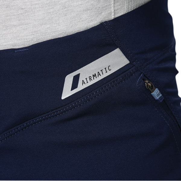 Studio photo showcasing 100%, Airmatic Short (MTB), Shorts, SKU 50010142, color options Black, Charcoal, Navy, sizes 28–38, Designed for Mountain Bike, BMX and E-Bike riders