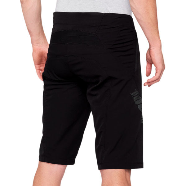 Product photo of 100%, Airmatic Short (MTB), Shorts, SKU 42317-001-32, color options Black, Charcoal, Navy, sizes 28–38, Designed for Mountain Bike, BMX and E-Bike riders