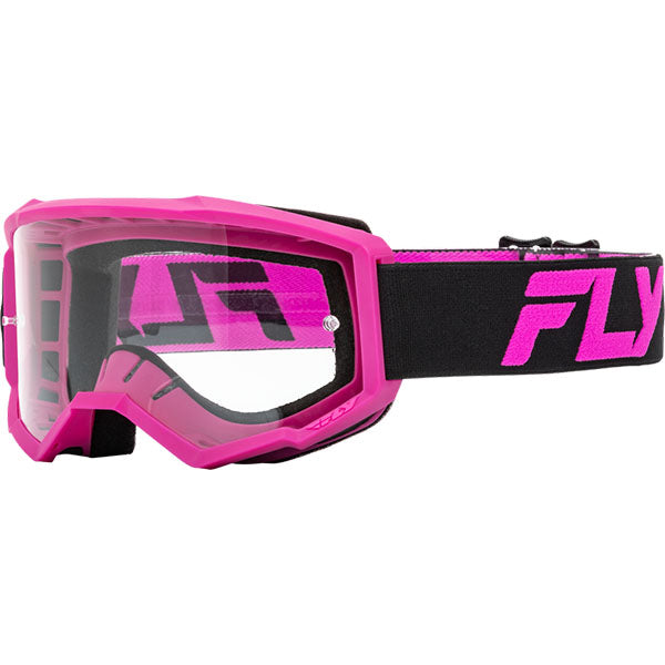 Product image of BTO Sports 0025 Fly Racing mx24 sp focus clear lens goggle 37 51151 motocross goggles showing frame design, lens style, and colorway