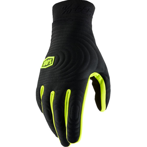 Studio photo showcasing 100%, Brisker Xtreme Gloves, Offroad Gloves, SKU 33307842, color options Charcoal, Black, sizes SM, MD, LG, XL, 2XL