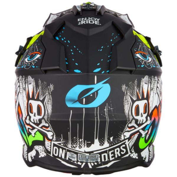 Studio product photo on a neutral background of O'Neal, 2 Series Rancid V.24 Helmet, SKU 0200-073, color options Black/White, sizes XS–2X