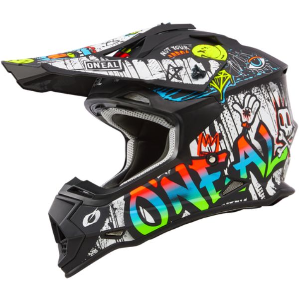 Clean studio photo on a white background of O'Neal, 2 Series Rancid V.24 Helmet, SKU 0200-072, color options Black/White, sizes XS–2X