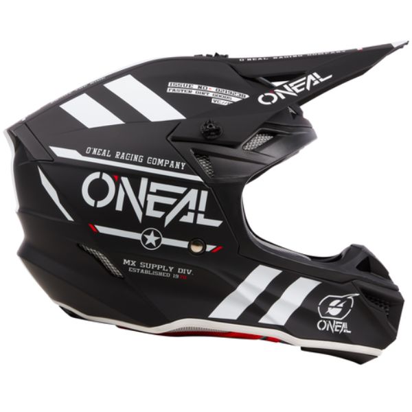 Clean studio photo on a white background of O'Neal, 5 Series Warhawk V.24 Helmet, SKU 0628-075, color options Black, Red, sizes XS–2X